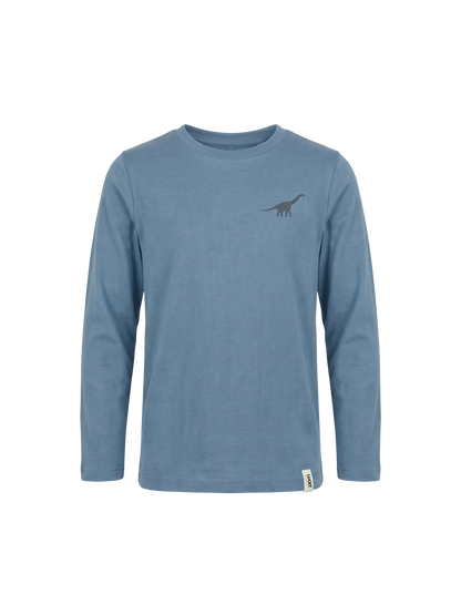 Dino Blue | Chlapčenské tričko s dlhým rukávom - klasický strih