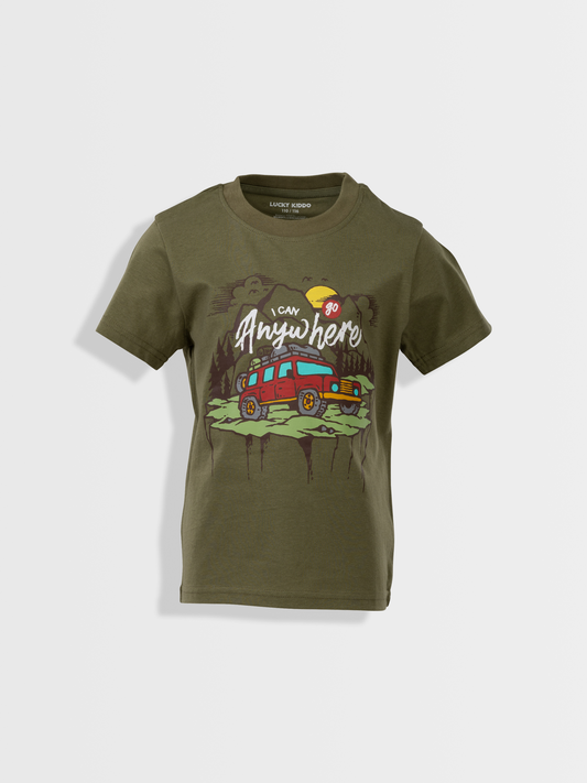 Go Anywhere Oil Green | Chlapčenské tričko s krátkym rukávom