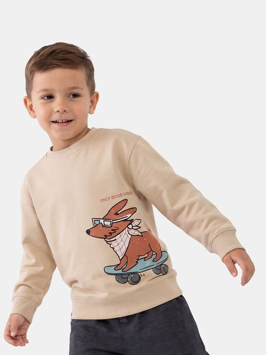Skater dog Tan | Chlapčenský pulóver