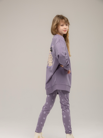 Purple Ash Dots | Dievčenské legíny