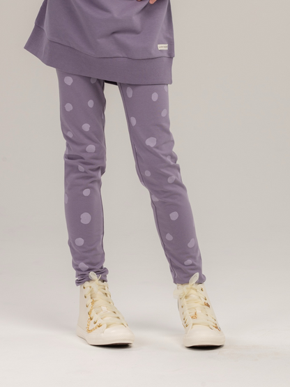 Purple Ash Dots | Dievčenské legíny