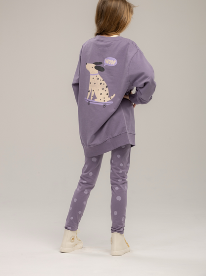 Purple Ash Dots | Dievčenské legíny
