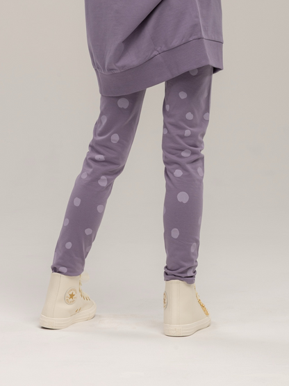 Purple Ash Dots | Dievčenské legíny