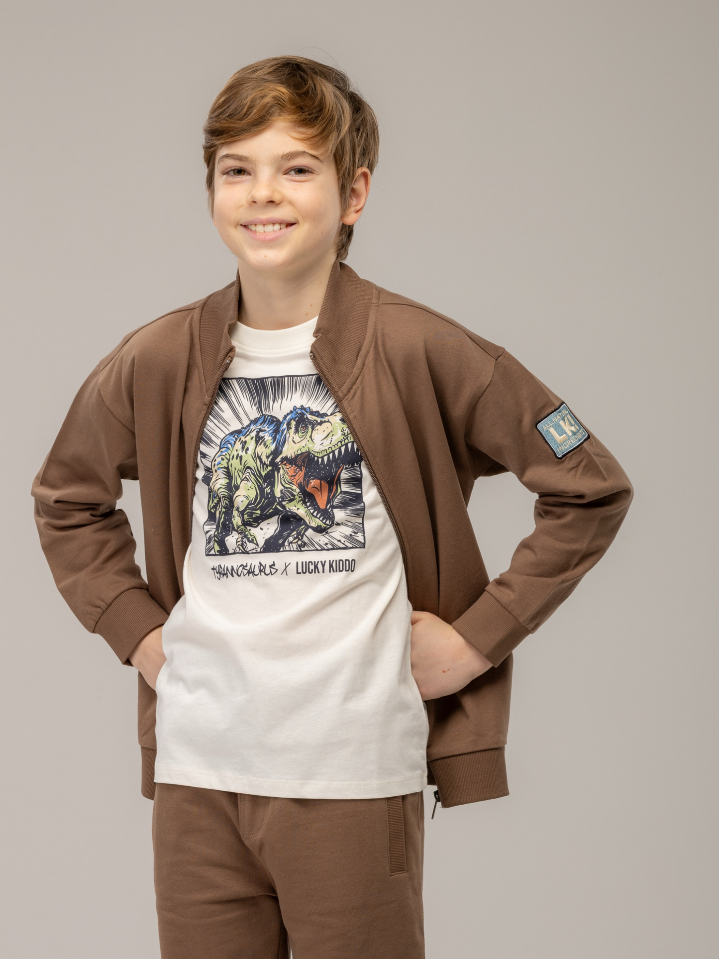 Star White T-Rex | Chlapčenské tričko s krátkym rukávom