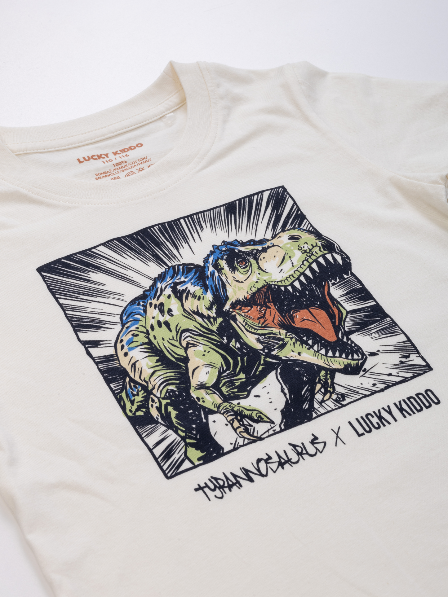 Star White T-Rex | Chlapčenské tričko s krátkym rukávom