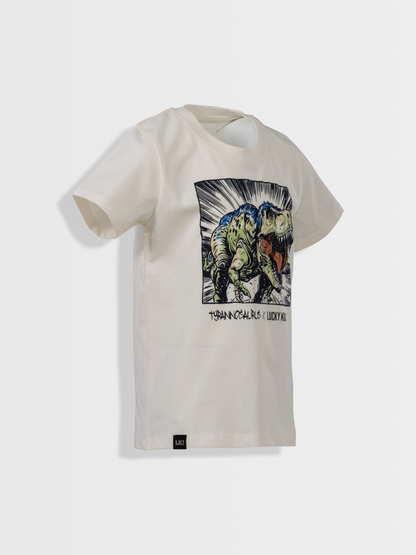 Star White T-Rex | Chlapčenské tričko s krátkym rukávom