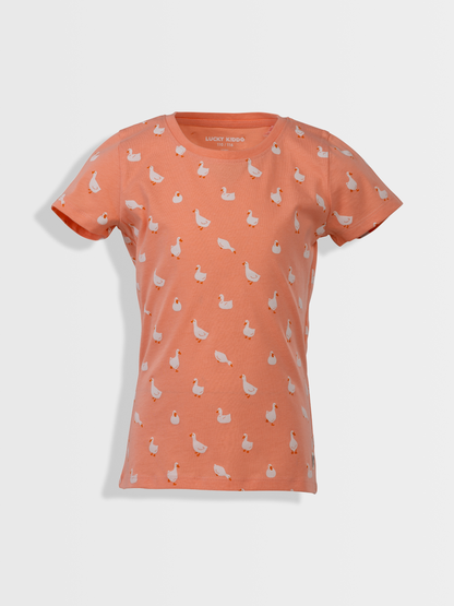 Peach Ducks | Dievčenské tričko s dlhým rukávom