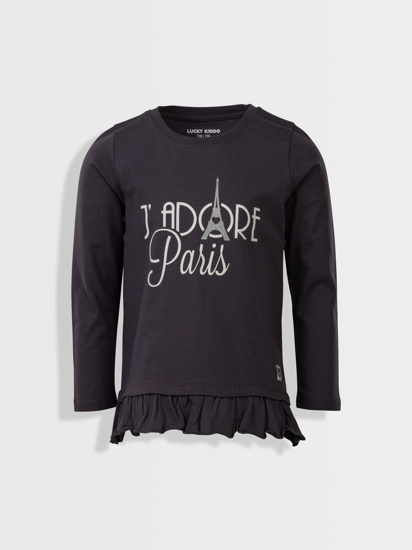J’adore Paris Grey | Dievčenské tričko s dlhým rukávom