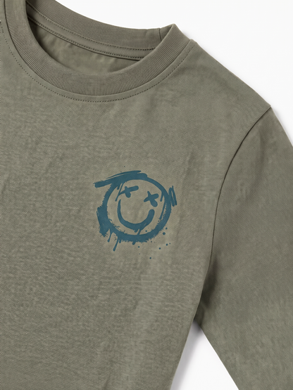 Moss Smiley | Chlapčenské tričko s dlhým rukávom - klasický strih