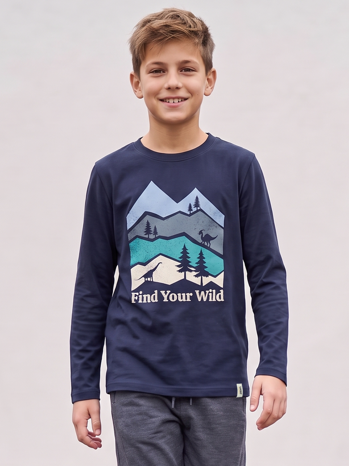 Find Your Wild | Chlapčenské tričko s dlhým rukávom - klasický strih