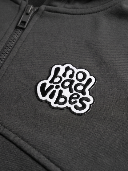 Grey No Bad Vibes | Chlapčenská bunda s kapucňou - oversized strih