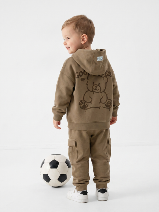 Camel Good Vibes | Zateplená chlapčenská bunda s kapucňou - oversized strih
