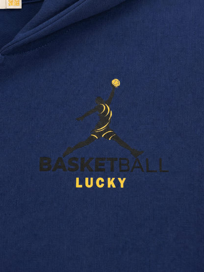 Navy Basket | Chlapčenská mikina s kapucňou - klasický strih