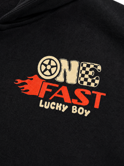 Black Fast | Zateplená chlapčenská mikina s kapucňou - klasický strih