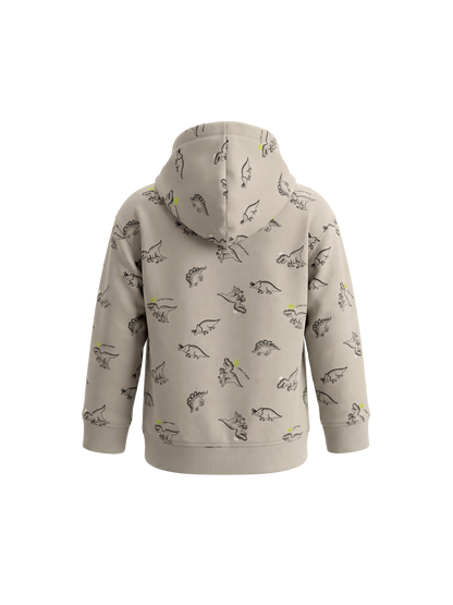 Beige Dinosaurs | Chlapčenská mikina s kapucňou - klasický strih
