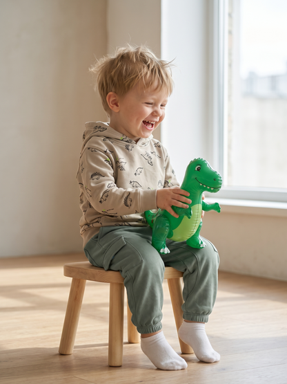 Beige Dinosaurs | Chlapčenská mikina s kapucňou - klasický strih