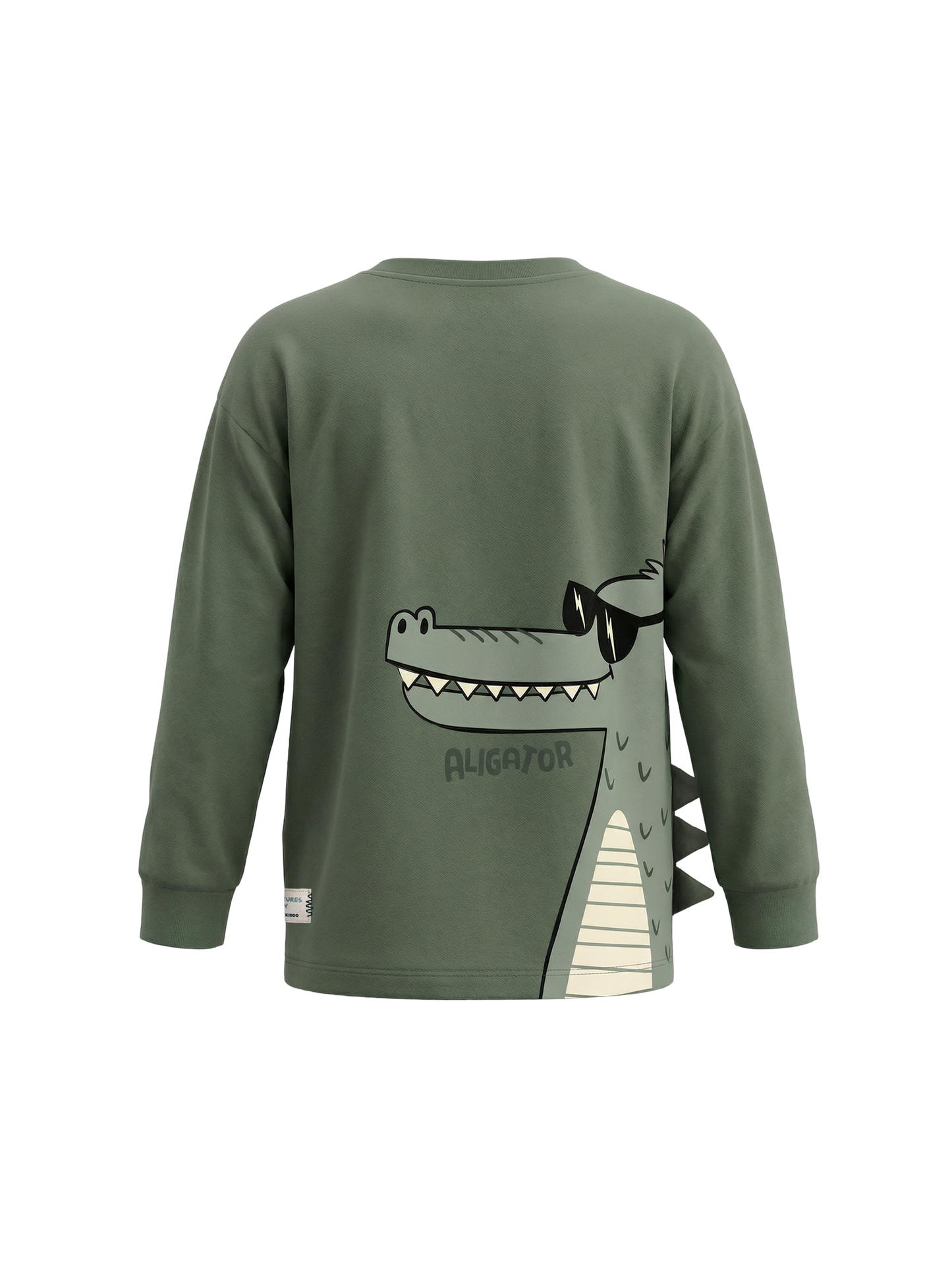 Sage Alligator | Chlapčenské tričko s dlhým rukávom - voľný strih