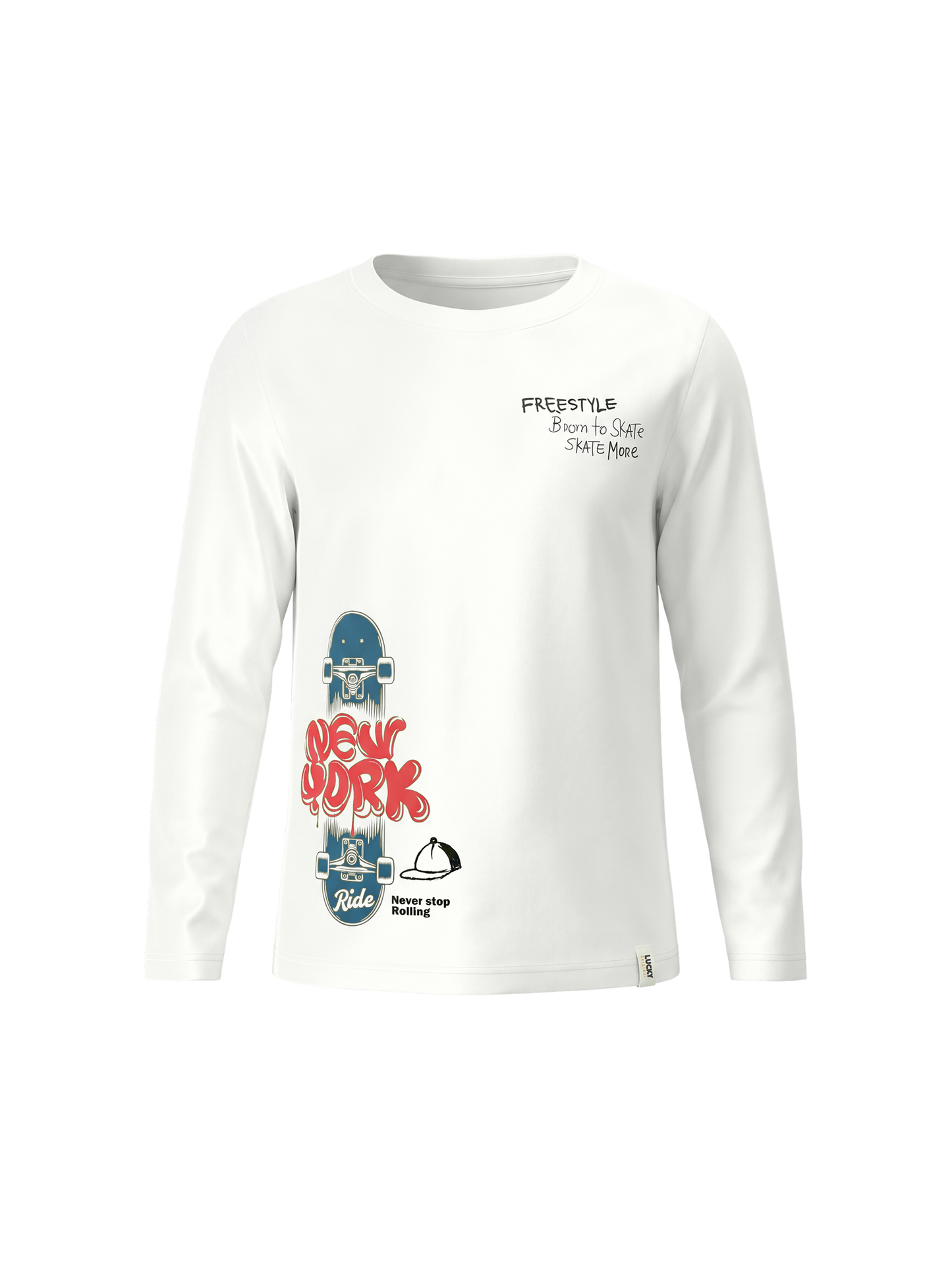 White Freestyle | Chlapčenské tričko s dlhým rukávom - klasický strih
