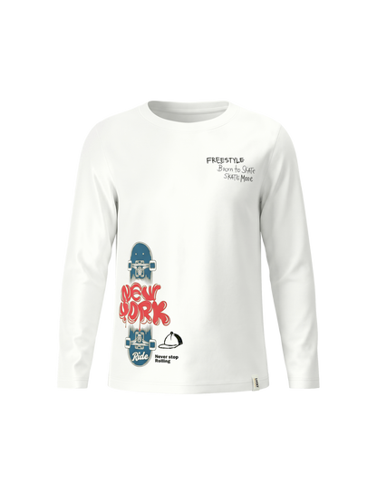 White Freestyle | Chlapčenské tričko s dlhým rukávom - klasický strih