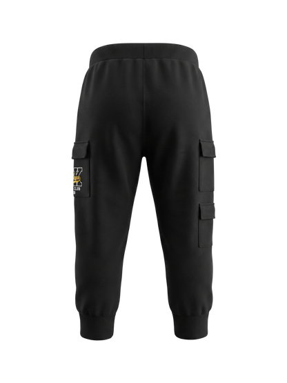 Black Cargo Vibe | Chlapčenské cargo tepláky - voľný strih