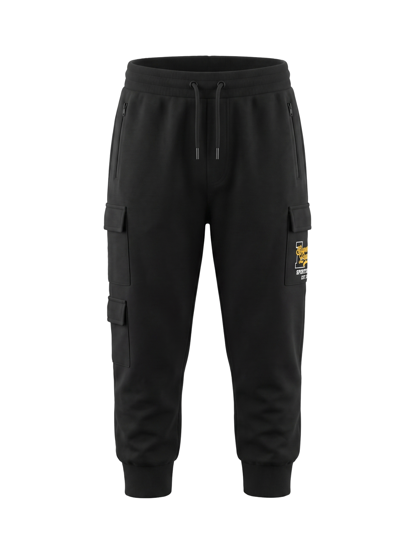 Black Cargo Vibe | Chlapčenské cargo tepláky - voľný strih