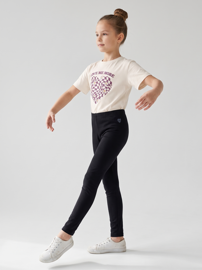 Onyx Cozy | Zateplené dievčenské legíny - klasický strih