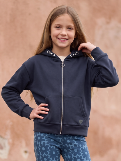 Polar Zip | Zateplená dievčenská mikina s kapucňou na zips - klasický strih