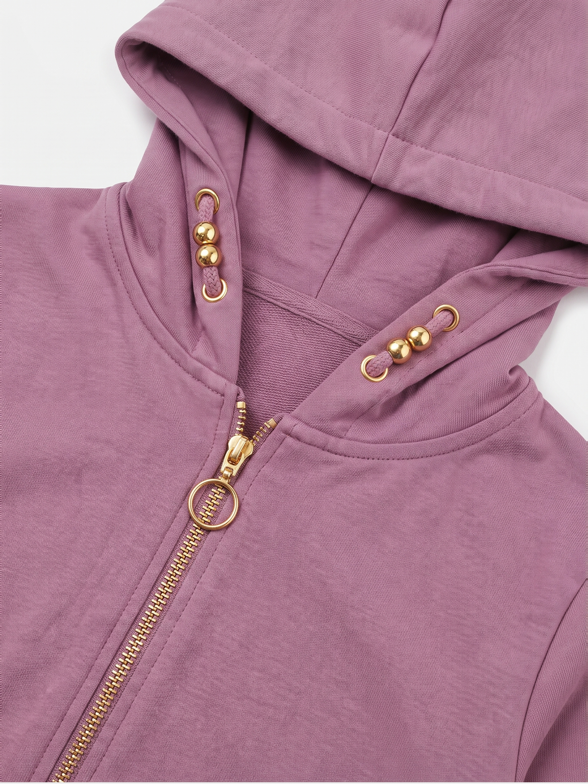 Orchid Zip | Dievčenská mikina s kapucňou na zip - klasický strih