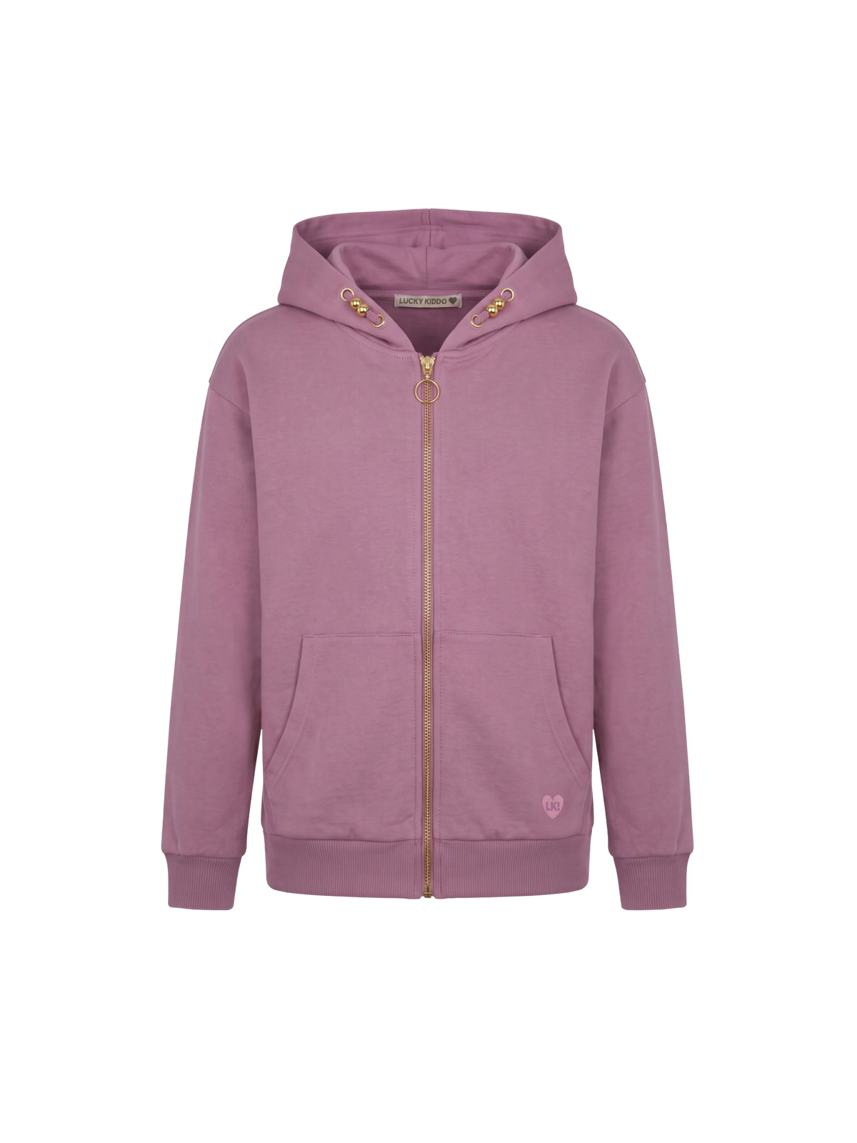 Orchid Zip | Dievčenská mikina s kapucňou na zip - klasický strih