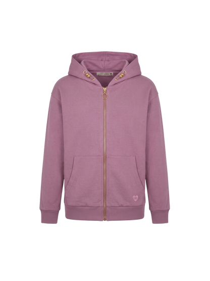 Orchid Zip | Dievčenská mikina s kapucňou na zip - klasický strih