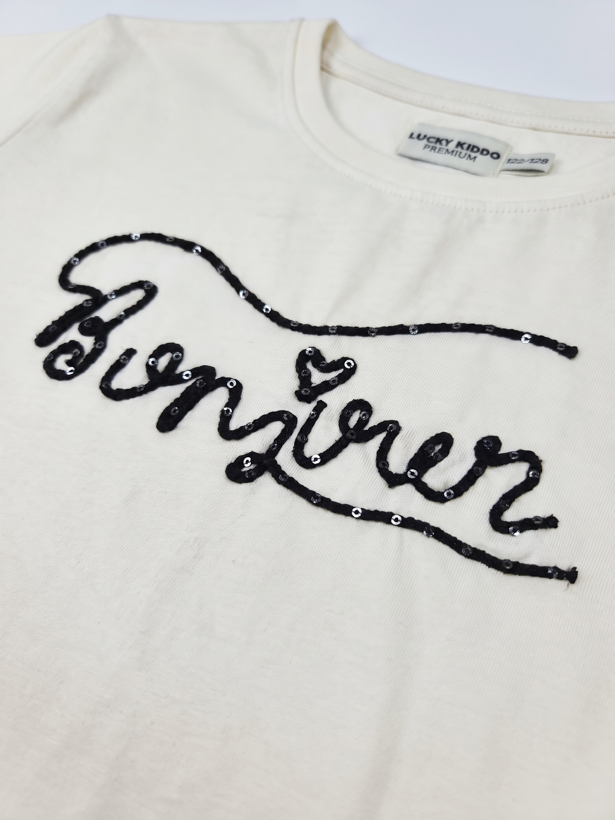 Sparkle Script | Dievčenské tričko s krátkym rukávom - voľný strih