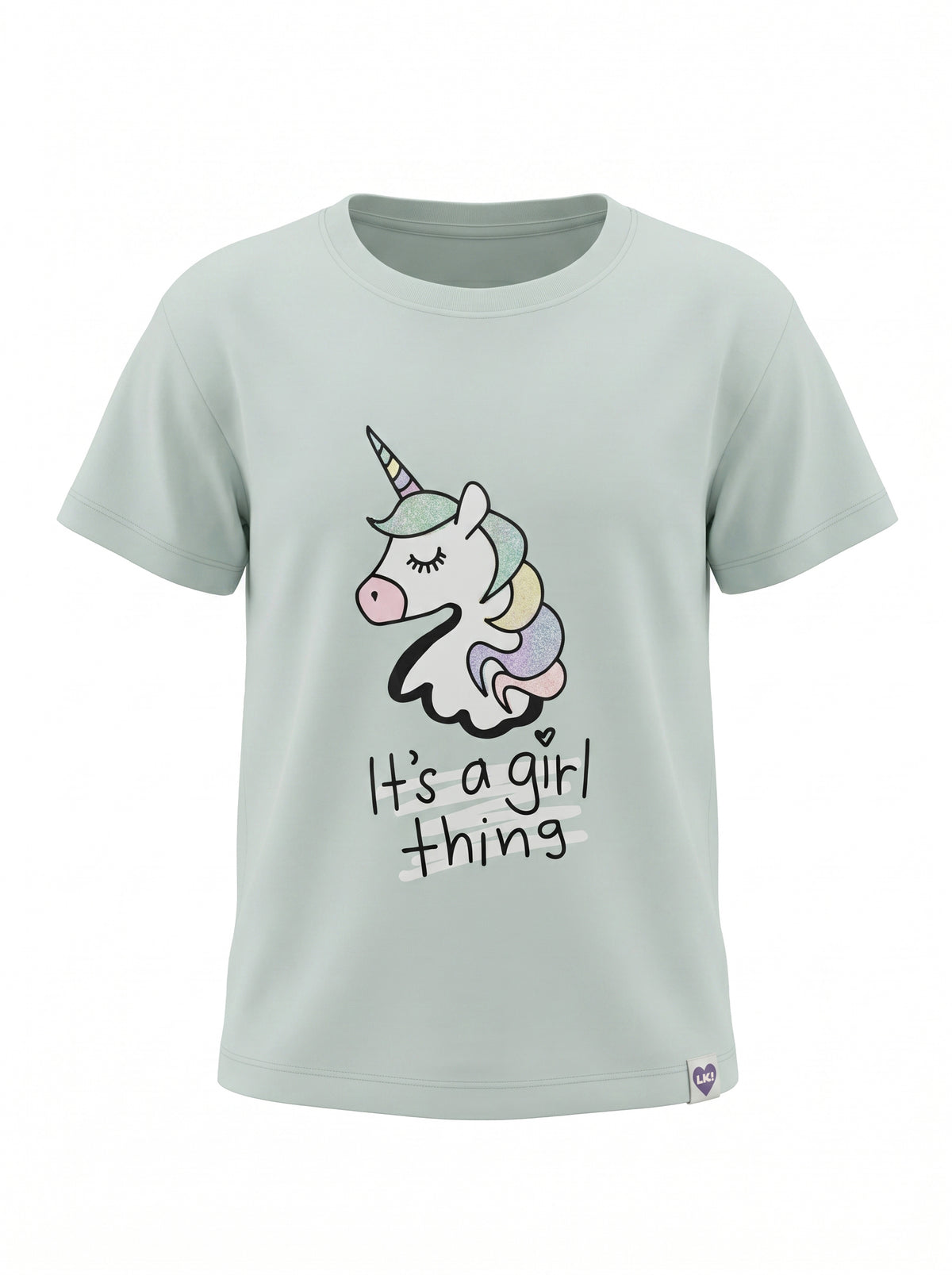 Mint Unicorn | Dievčenské tričko s krátkym rukávom - voľný strih