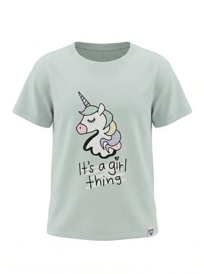 Mint Unicorn | Dievčenské tričko s krátkym rukávom - voľný strih