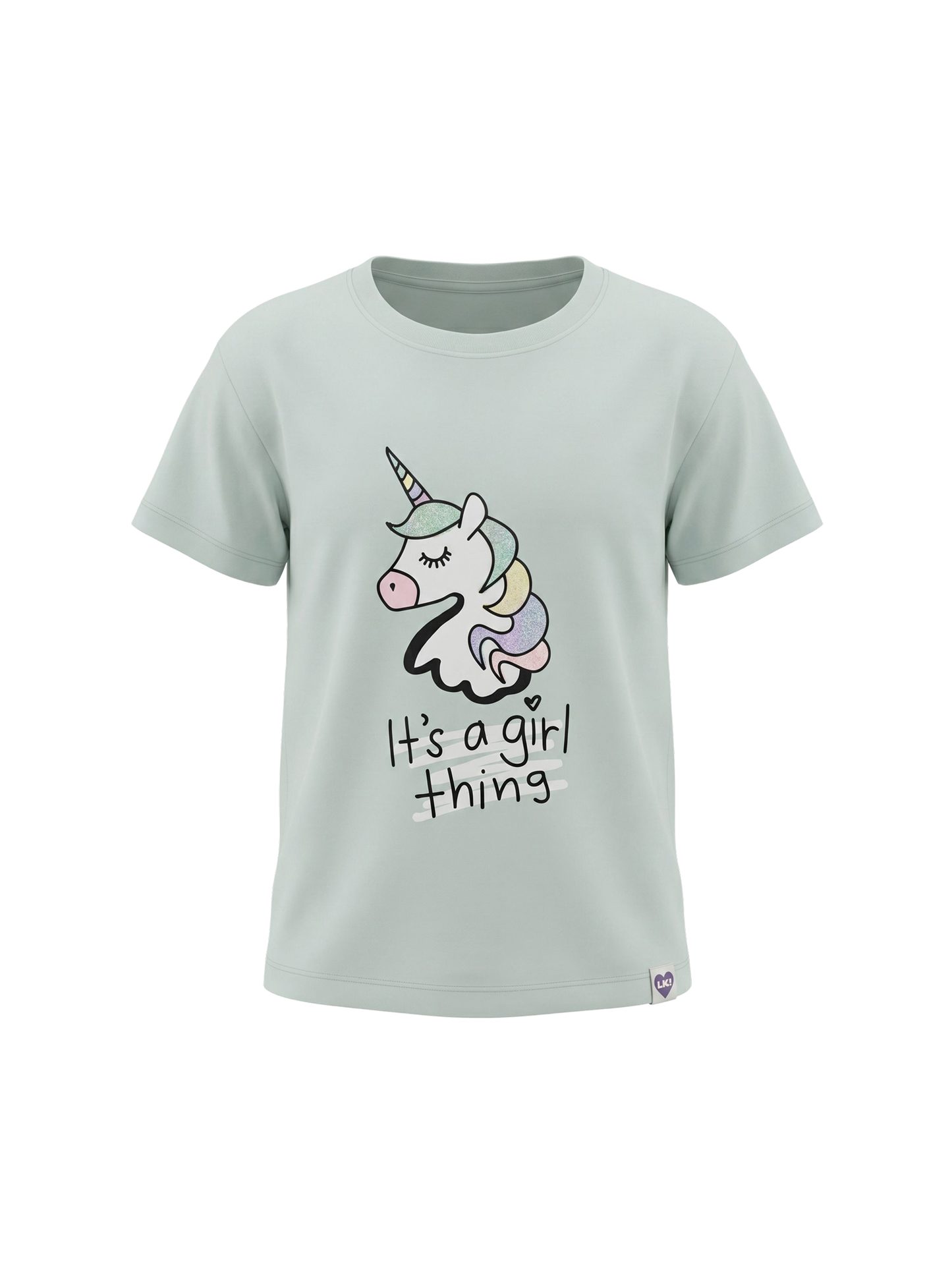Mint Unicorn | Dievčenské tričko s krátkym rukávom - voľný strih