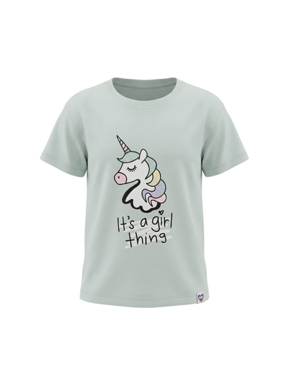 Mint Unicorn | Dievčenské tričko s krátkym rukávom - voľný strih