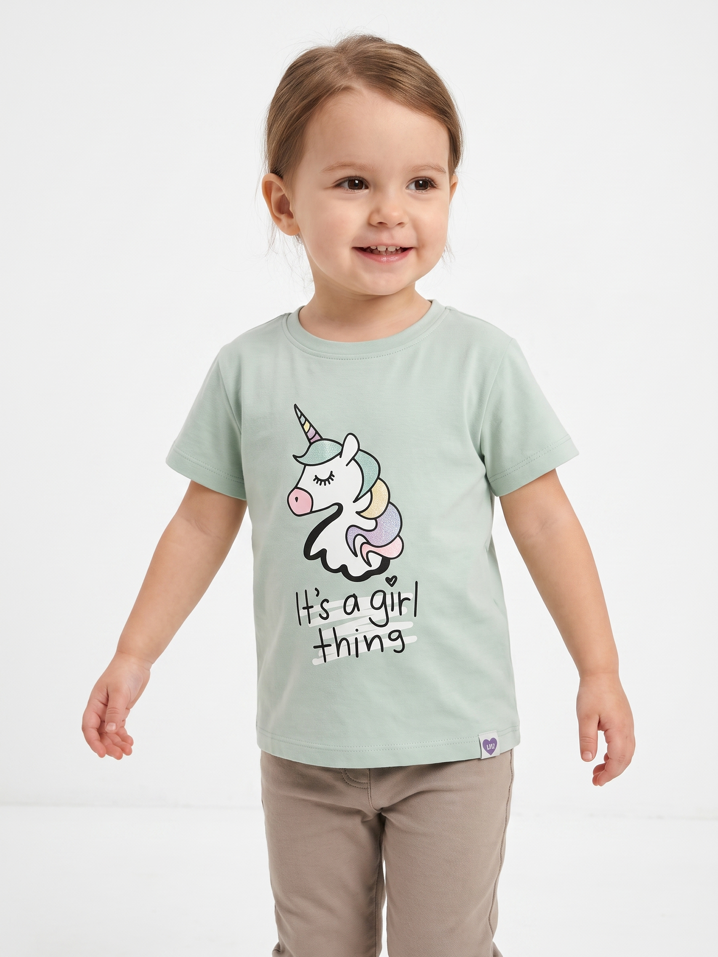 Mint Unicorn | Dievčenské tričko s krátkym rukávom - voľný strih