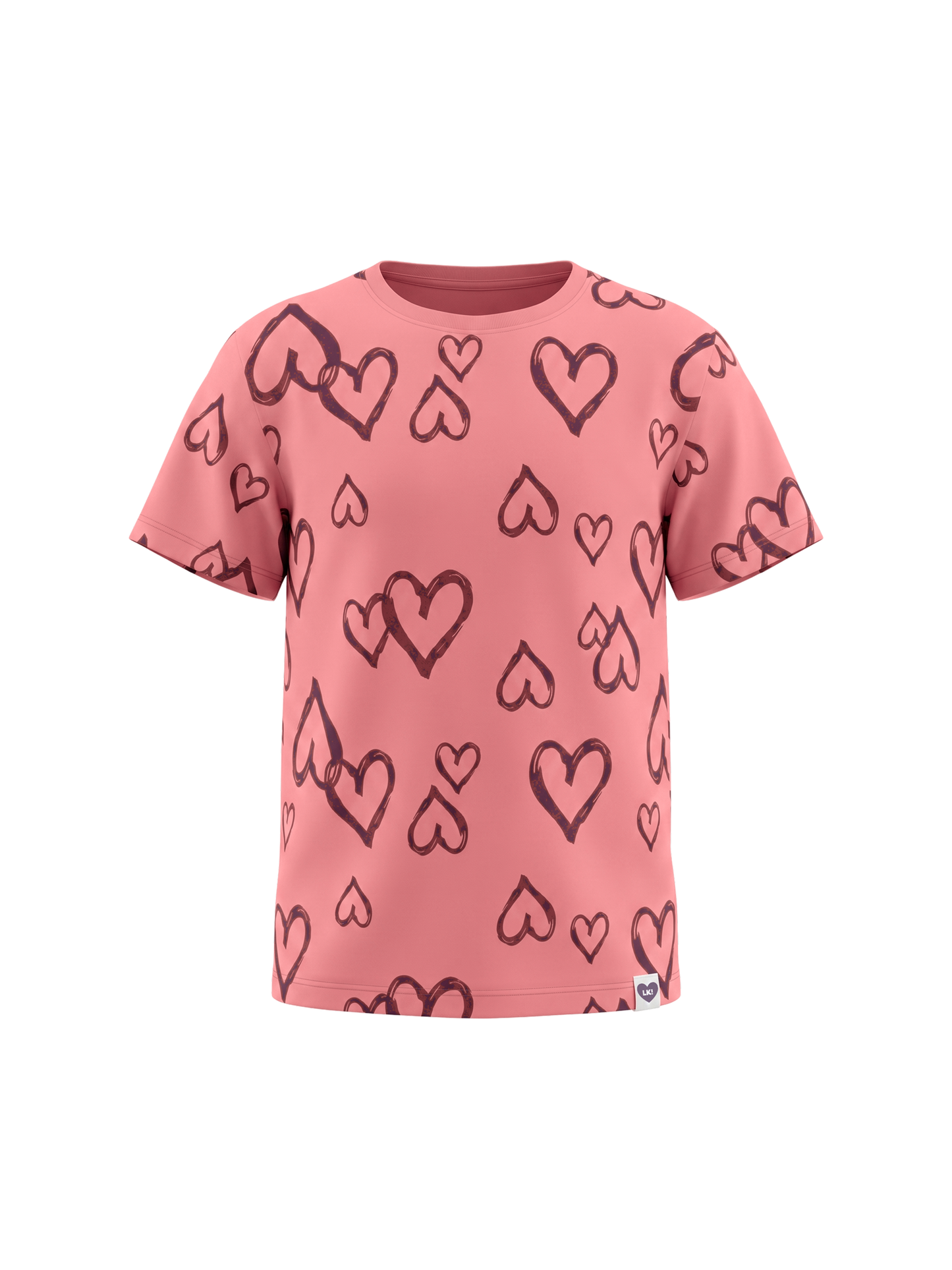 Peach Hearts | Dievčenské tričko s krátkym rukávom - voľný strih