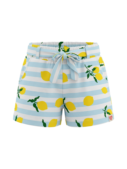 Lemon Stripe Breeze | Dievčenské krátke nohavice