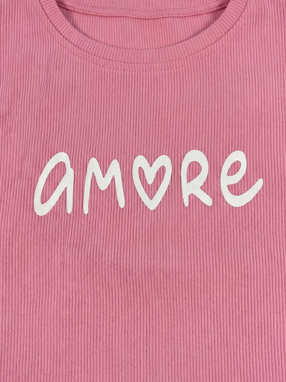 Amore Heart Glow | Dievčenské tričko s krátkym rukávom