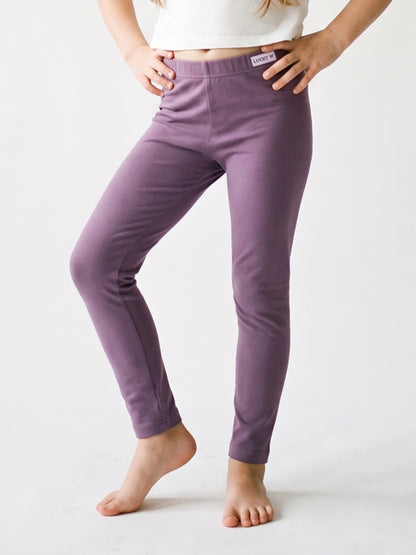 Plum Solid | Zateplené dievčenské legíny