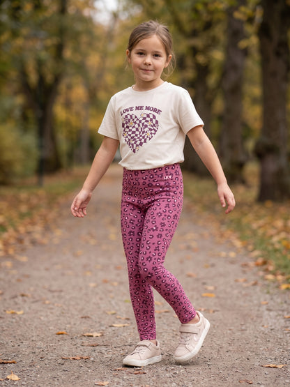 Raspberry Leopard | Dievčenské legíny