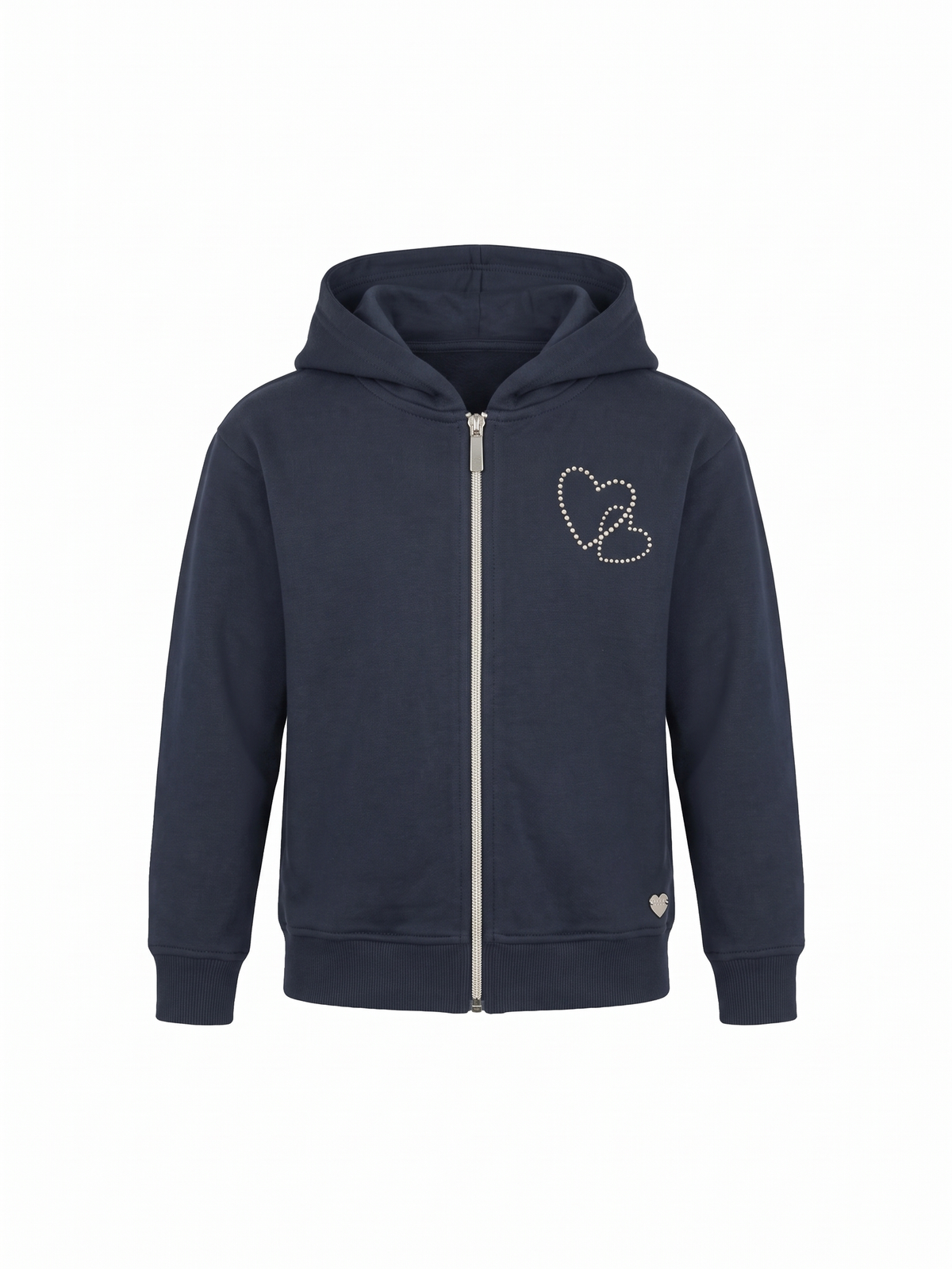 Sparkle Heart | Dievčenská mikina s kapucňou na zips - voľný strih