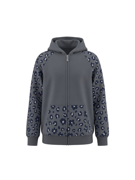 Leo Bloom Zip | Dievčenská mikina s kapucňou na zips - klasický strih