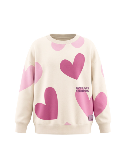 White Heart Family | Dievčenský pulóver - oversized strih