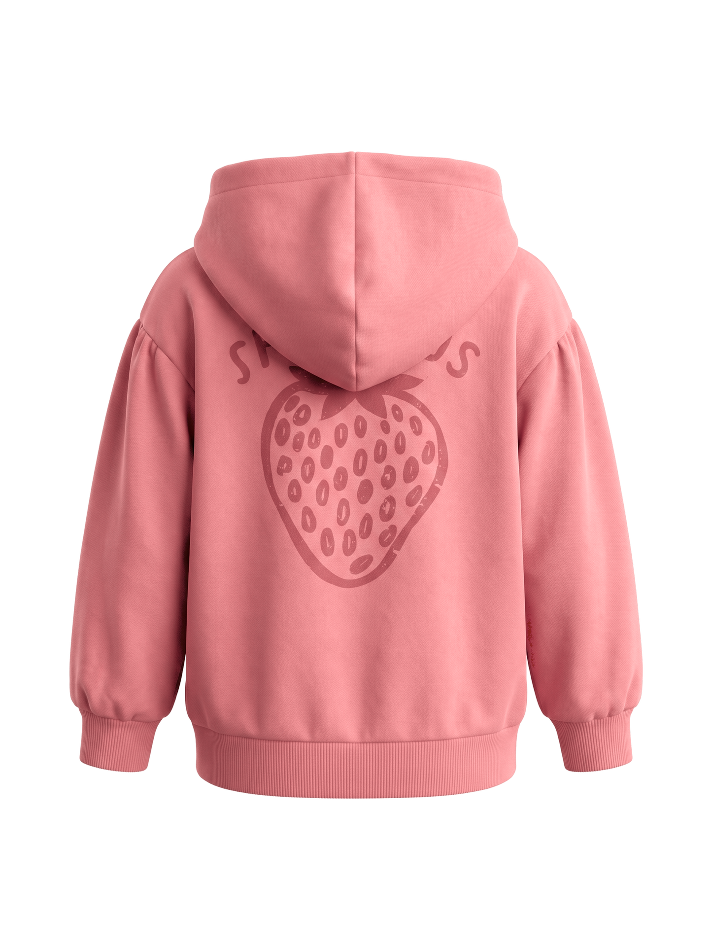 Peach Strawberries | Dievčenská mikina s kapucňou - oversized strih