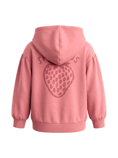 Peach Strawberries | Dievčenská mikina s kapucňou - oversized strih