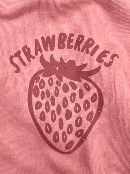 Peach Strawberries | Dievčenská mikina s kapucňou - oversized strih