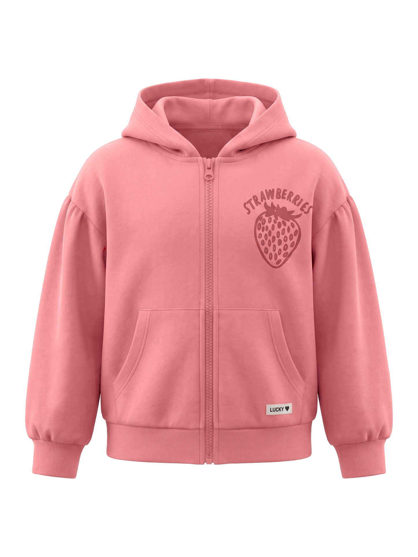 Peach Strawberries | Dievčenská mikina s kapucňou - oversized strih