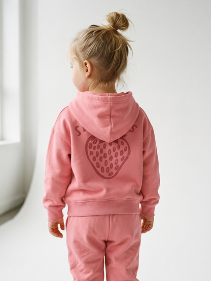 Peach Strawberries | Dievčenská mikina s kapucňou - oversized strih