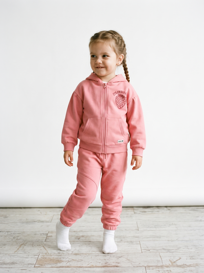 Peach Strawberries | Dievčenská mikina s kapucňou - oversized strih